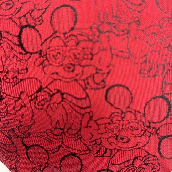 Vintage Disney Mickey Mouse Wearing Sunglasses Necktie Red & Black - Picture 4 of 6